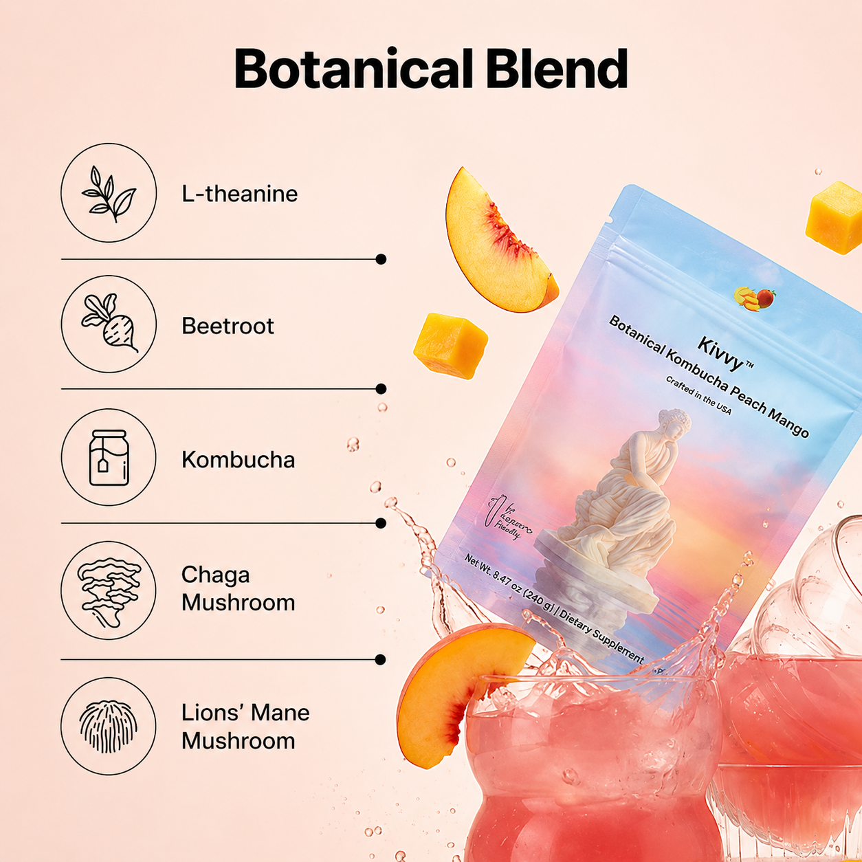 Korean Debloat Kombucha Beverage